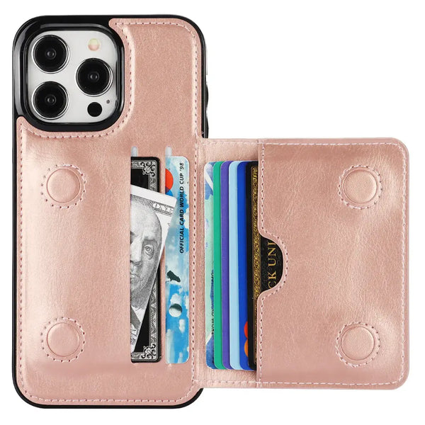 Kickstand Flip Magnetic Wallet iPhone Case