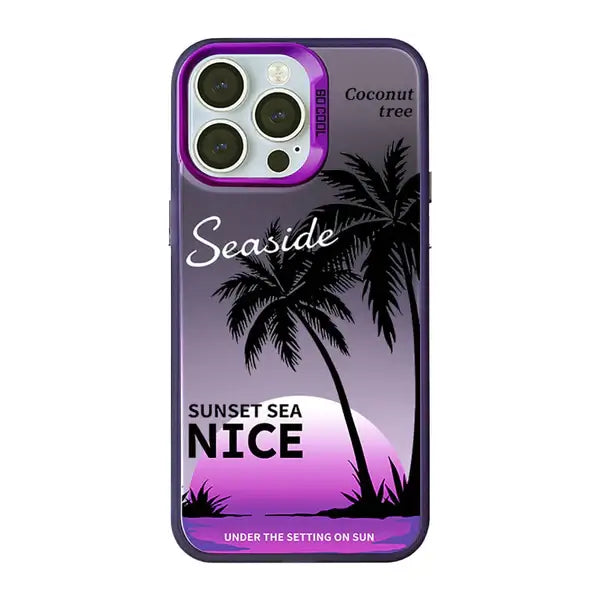 Beach Sunset Laser iPhone Case