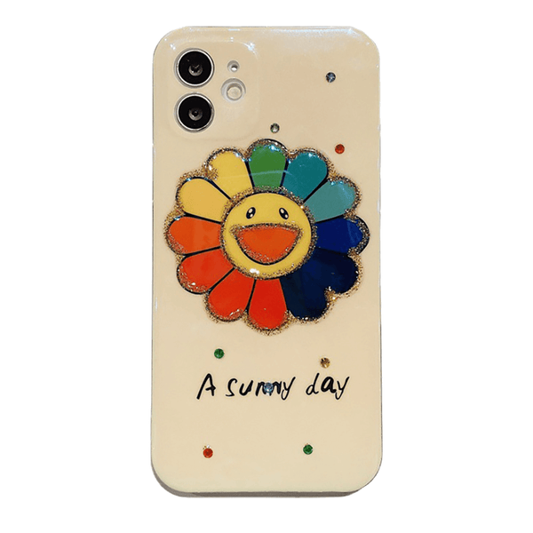 Sunflower Smiley Face iPhone Case